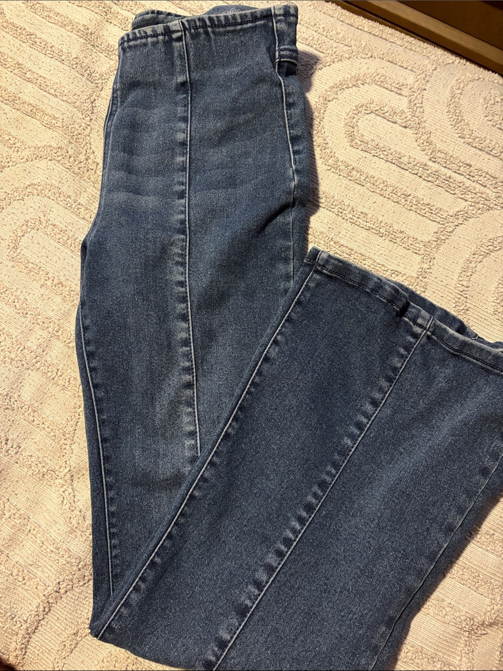 Vanilla Star Girls High-Rise Dark Blue Flare-Leg Jeans